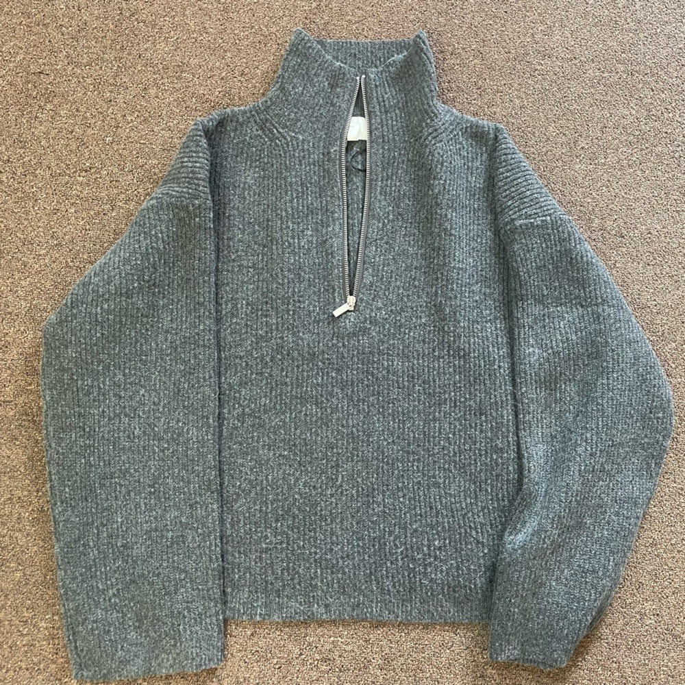 H&M Grey 1/4 Zip Sweater